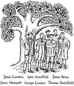 old sketch of the Tolpuddle Martyrs
