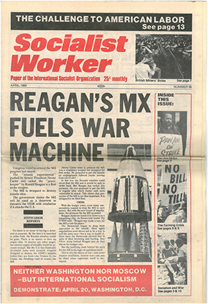 SOCIALIST WORKER masthead (1985)