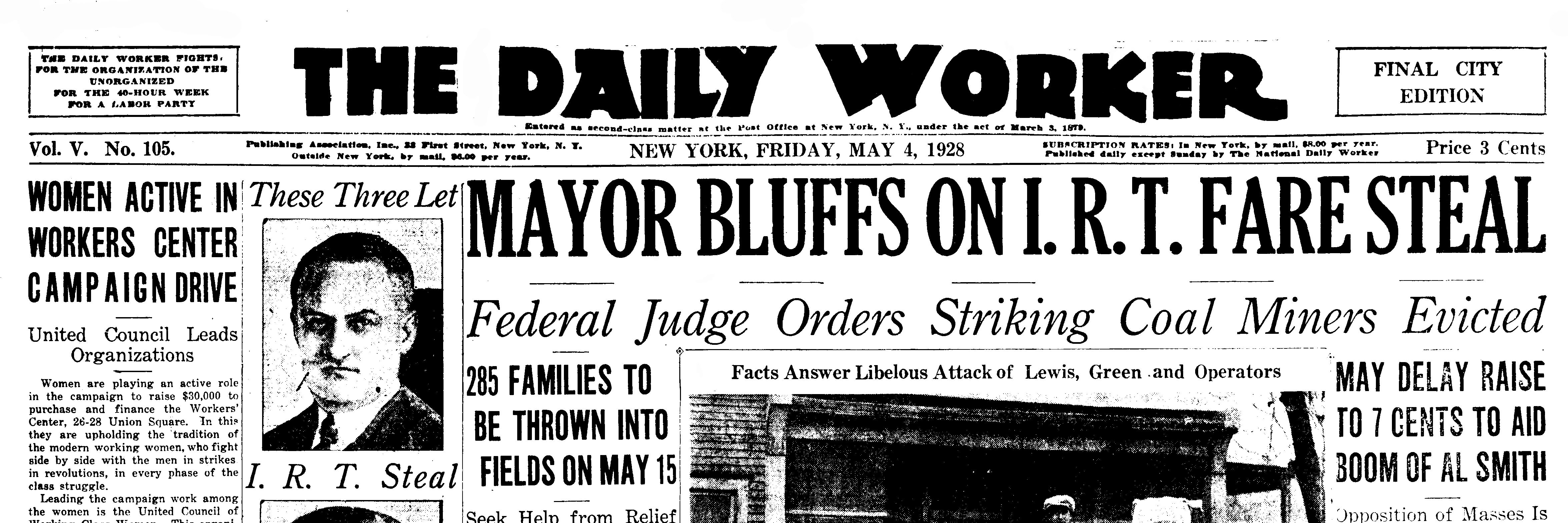1928 Daily Worker NY Edition
