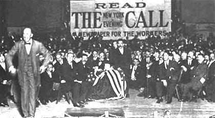 Eugene Debs speaking at a meeting for The Call