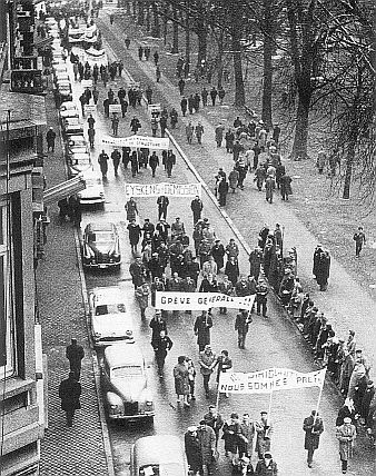 Betoging tijdens de algemene staking van 60-61