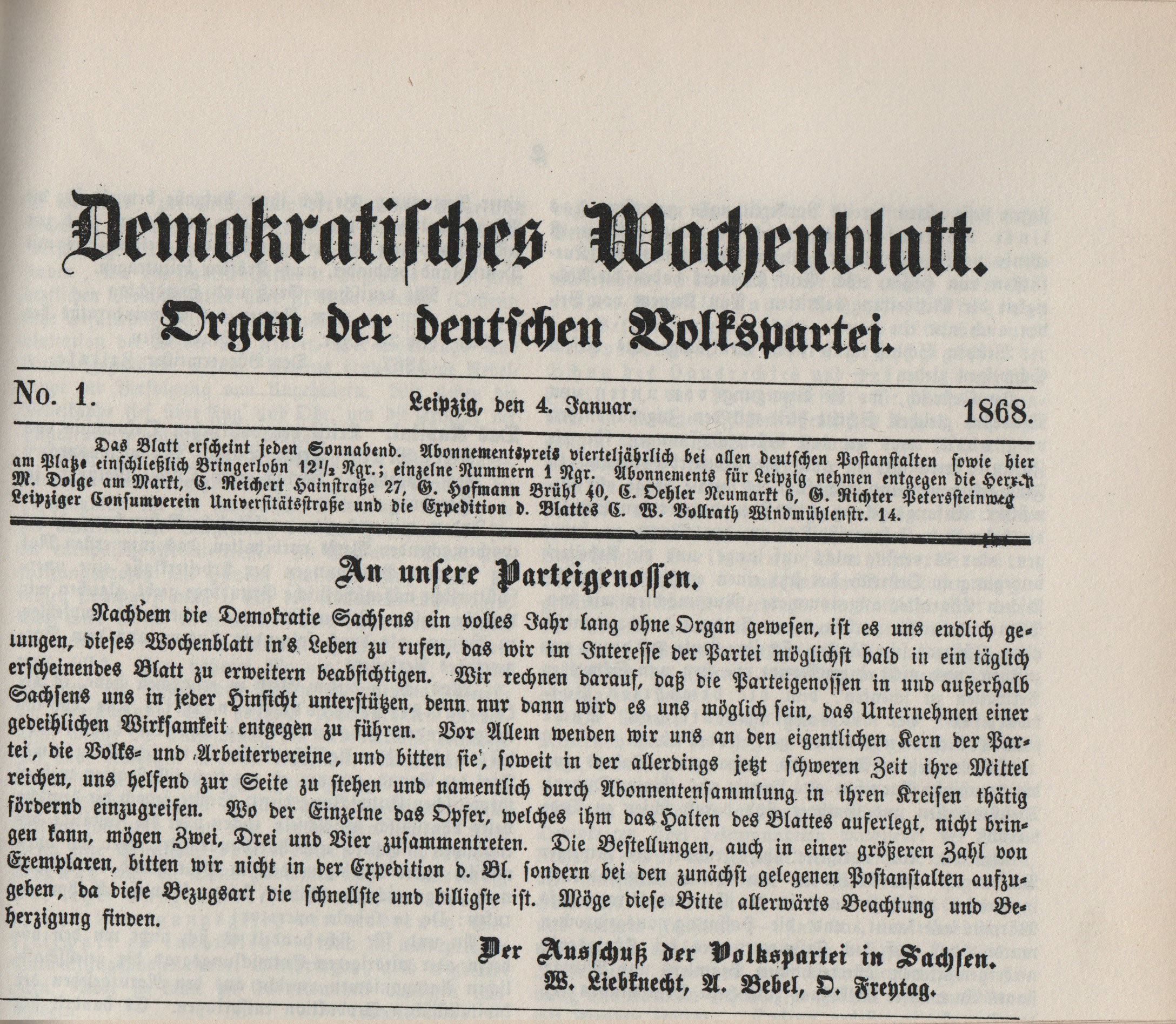 Retrato Demokratisches Wochenblatt (Semanário Democrático)