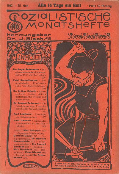 Imagem Sozialistische Monatshefte (Cadernos Mensais Socialistas) - https://library.fes.de/sozmon/